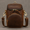 Crazy horse multi functional belt men's cowhide first layer Retro leather messenger small shoulder cowhide fanny pack