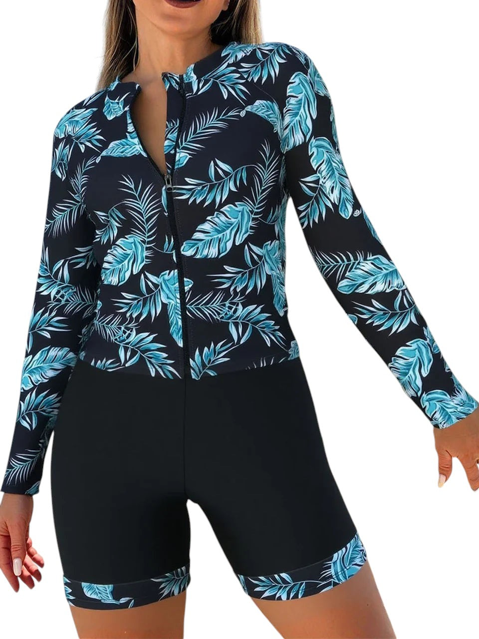 Long Sleeve Zipper Surfing Swimsuit Set