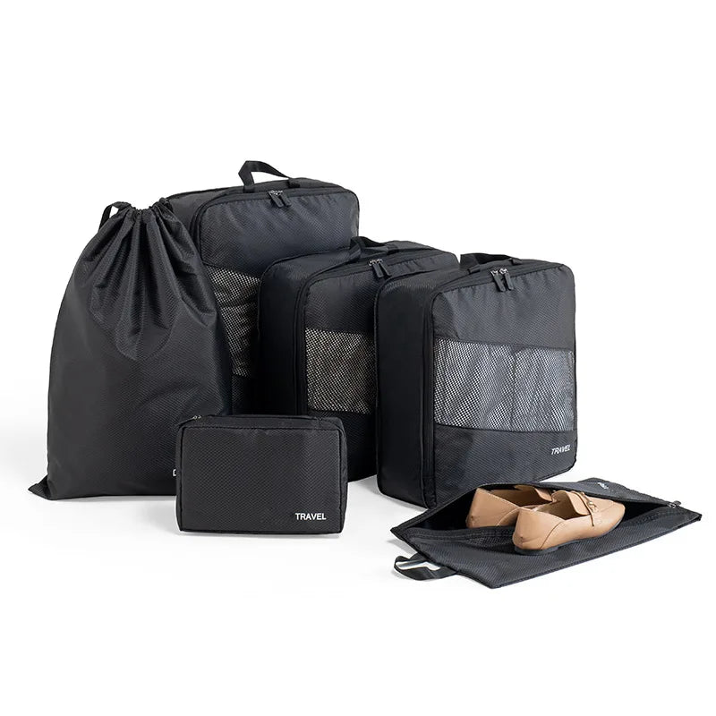 Thick Travel Storage Bags for Travel - Organizing Set of Six