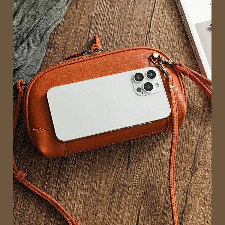 Handmade Leather Shoulder Sling Bag for Women Crossbody Clutch - VacationGrabs