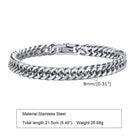 Men's Jewelry - Bracelets Men's Stainless Steel 7/8/9/10/12/15MM Link Chain Miami Cuban Bracelets