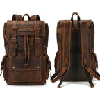 Leather Backpack Vintage Top Grade Travel Men Male Day Pack Bag - VacationGrabs