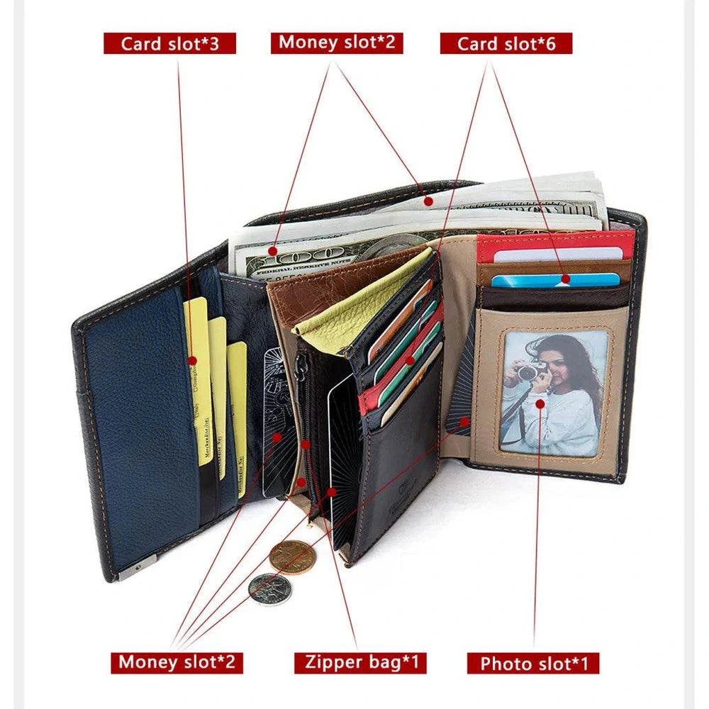Women’s Leather Hand Purse Short Wallets Evening Clutch Mobile Phone Bag - VacationGrabs