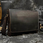 Retro Genuine Leather Laptop Shoulder Bag Business Messenger Bag - VacationGrabs