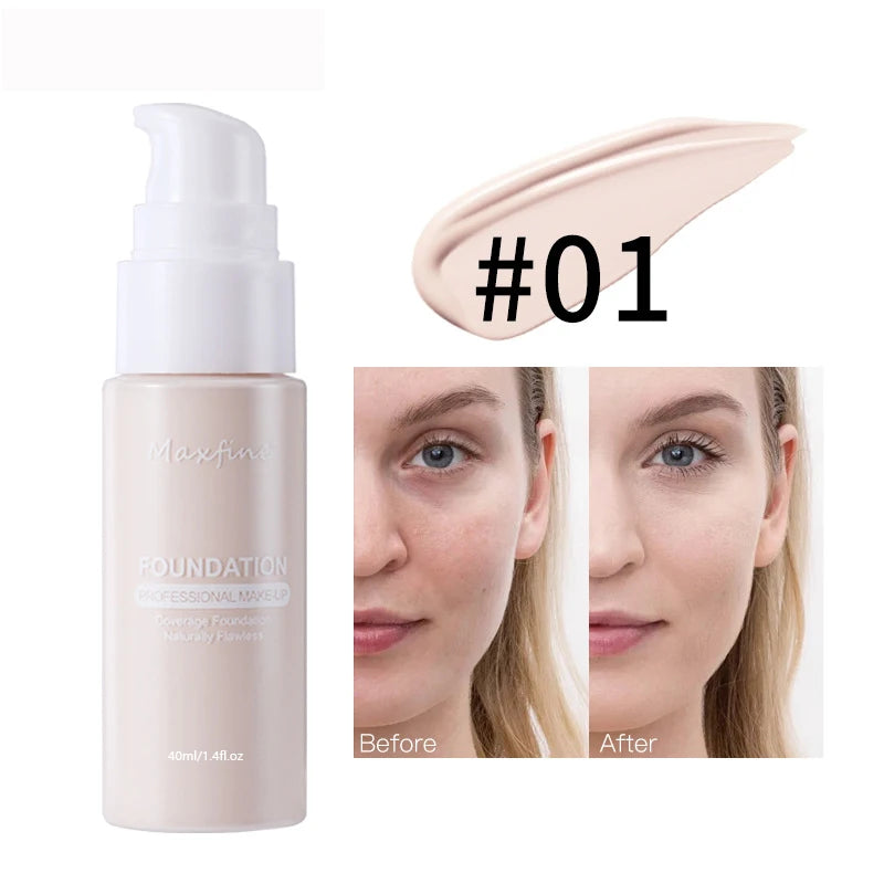 1PCS 12 Color Liquid Foundation Powder Is Light And Delicate Moisturizing High Coverage Easy To Apply And Long Lasting