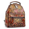 Floral Retro Leather Backpack - VacationGrabs