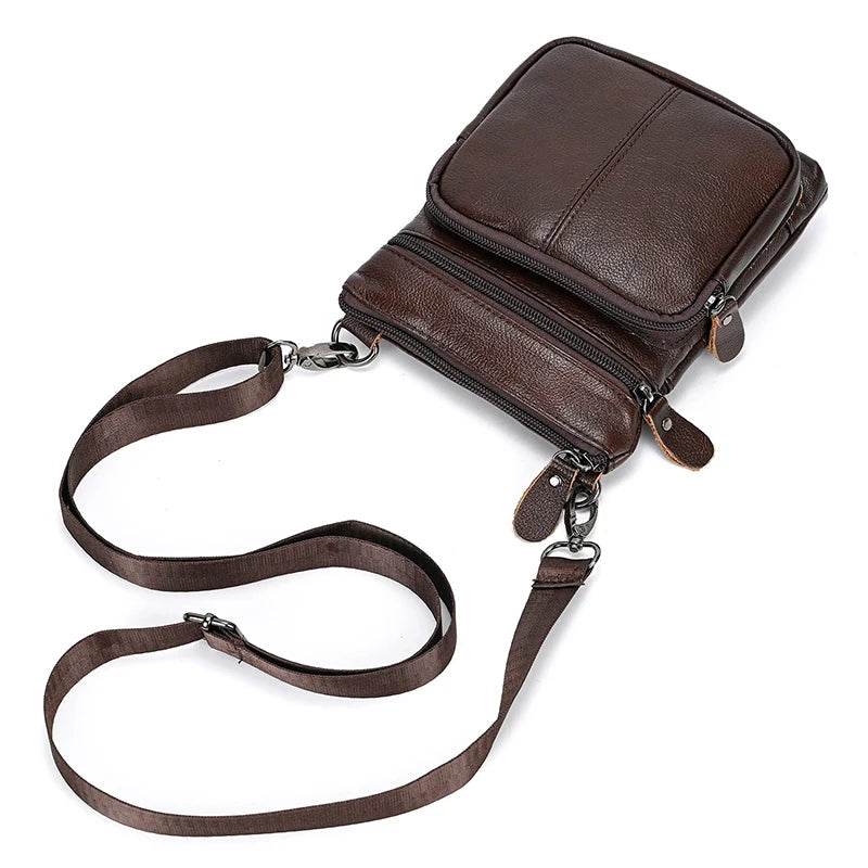Luxury Leather Small Shoulder Bag Real Cowhide Crossbody - VacationGrabs
