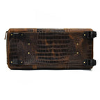 Rolling Genuine leather hand luggage travel bag with wheels
