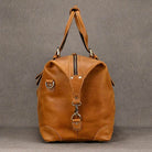 Business Leather Travel Bag Genuine Duffle for Airplane Luggage - VacationGrabs