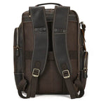 Vintage Crazy Horse Leather Backpack Men Travel Laptop School Bag - VacationGrabs