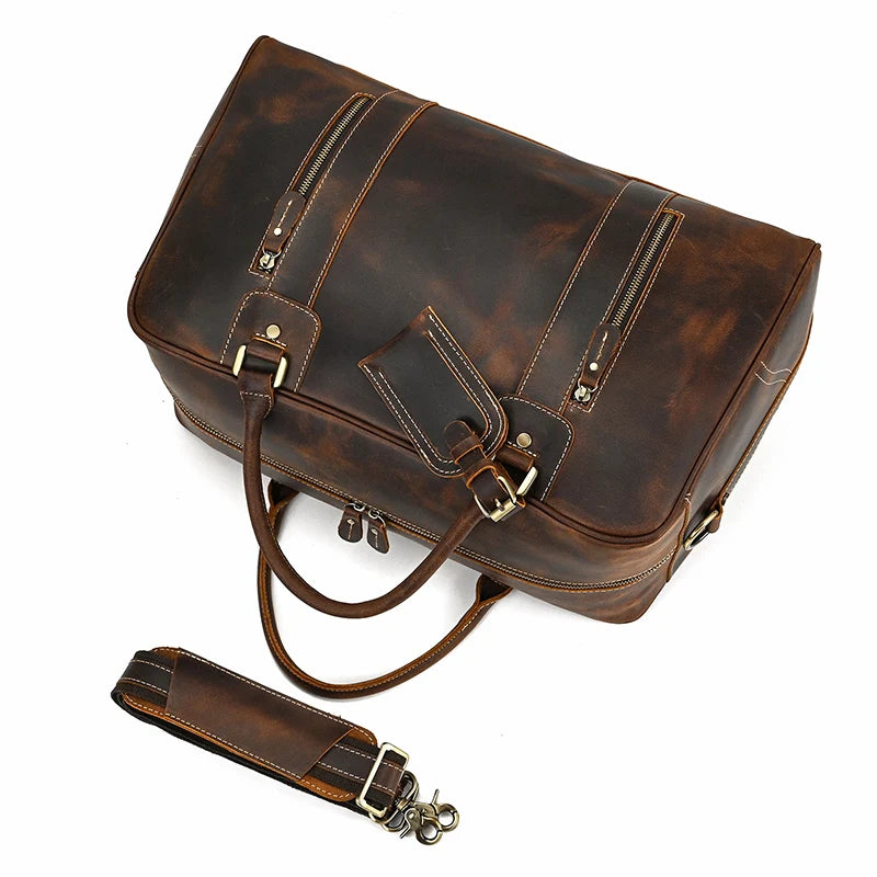 Sac de Voyage Vintage en Cuir Weekender VacationGrabs