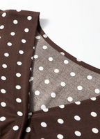 Polka Dot Wrap V-Neck Ruffle Mini Dress