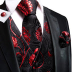 Luxury black and red necktie with floral design, ideal for formal events, necktie how to tie