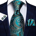 Men's Black Silk Paisley Tie for Travel-Friendly Style