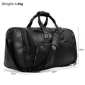 Large Genuine Leather Travel Bag – Soft Cowhide Weekender - VacationGrabs
