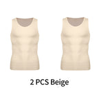 Camiseta interior de compresión para hombre para control abdominal