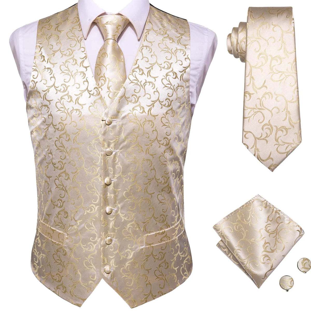 Elegant Floral Necktie How to Tie Set for Men