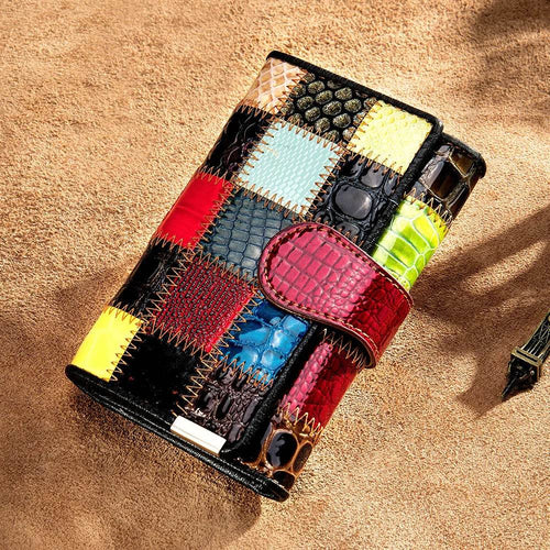 Women’s Leather Hand Purse Short Wallets Evening Clutch Mobile Phone Bag - VacationGrabs