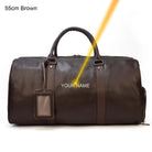 Luggage & Bags - Duffel Personalized Leather Duffel Bags 5 Colors Purple Blue Brown Black