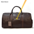 Personalized Leather Duffel Bags Purple Blue Brown Black - VacationGrabs