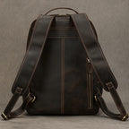 15.6" Laptop Leather Backpack for Men Vintage Business