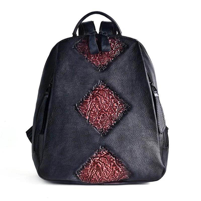 Womens Genuine Leather Day Travel Bag Vintage Rucksack - VacationGrabs