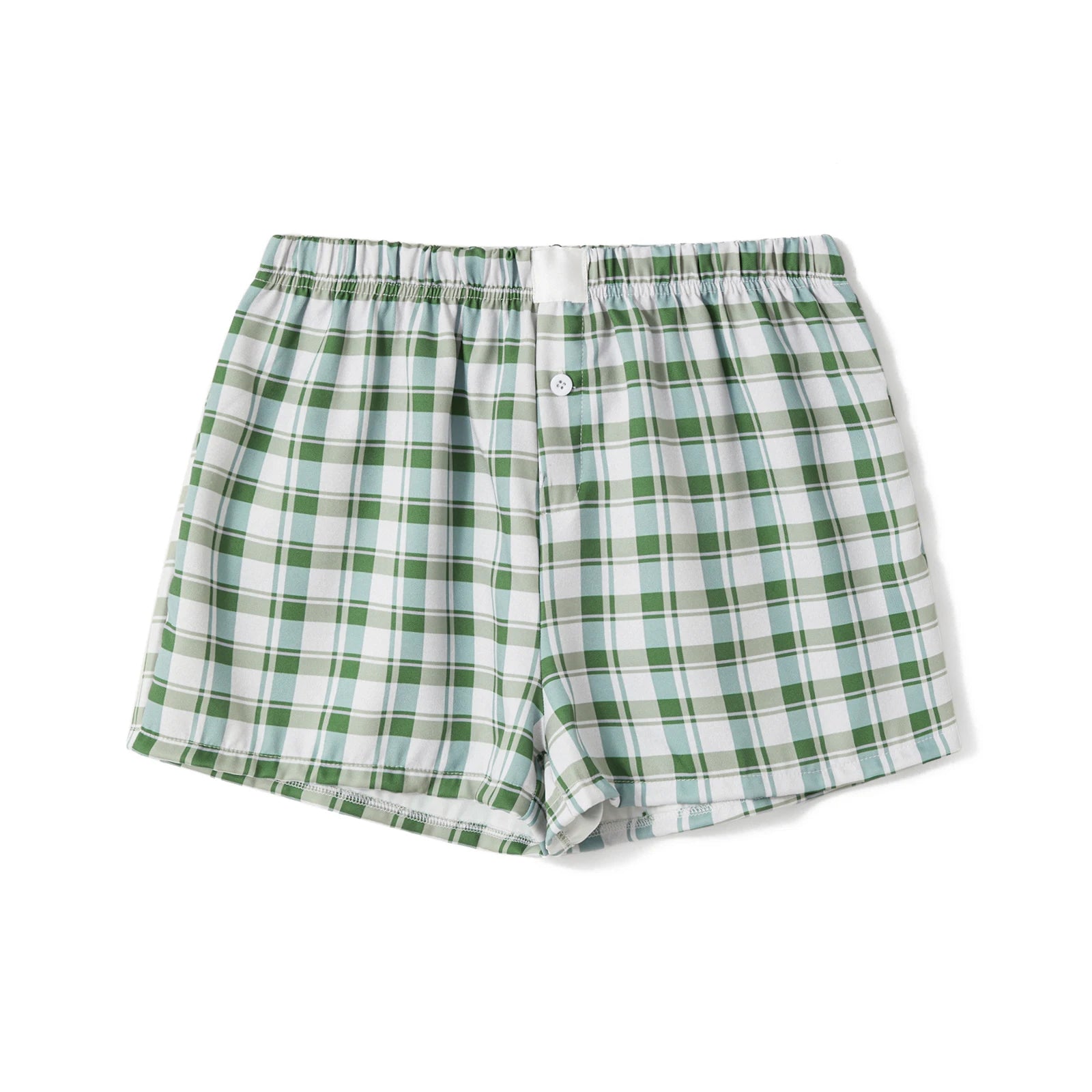 VacationGrabs Women Y2k Gingham Boxer Shorts Stripes Button Elastic Waist Boxers Cute Mini Bloomers Plaid Loose Fit Boy Shorts