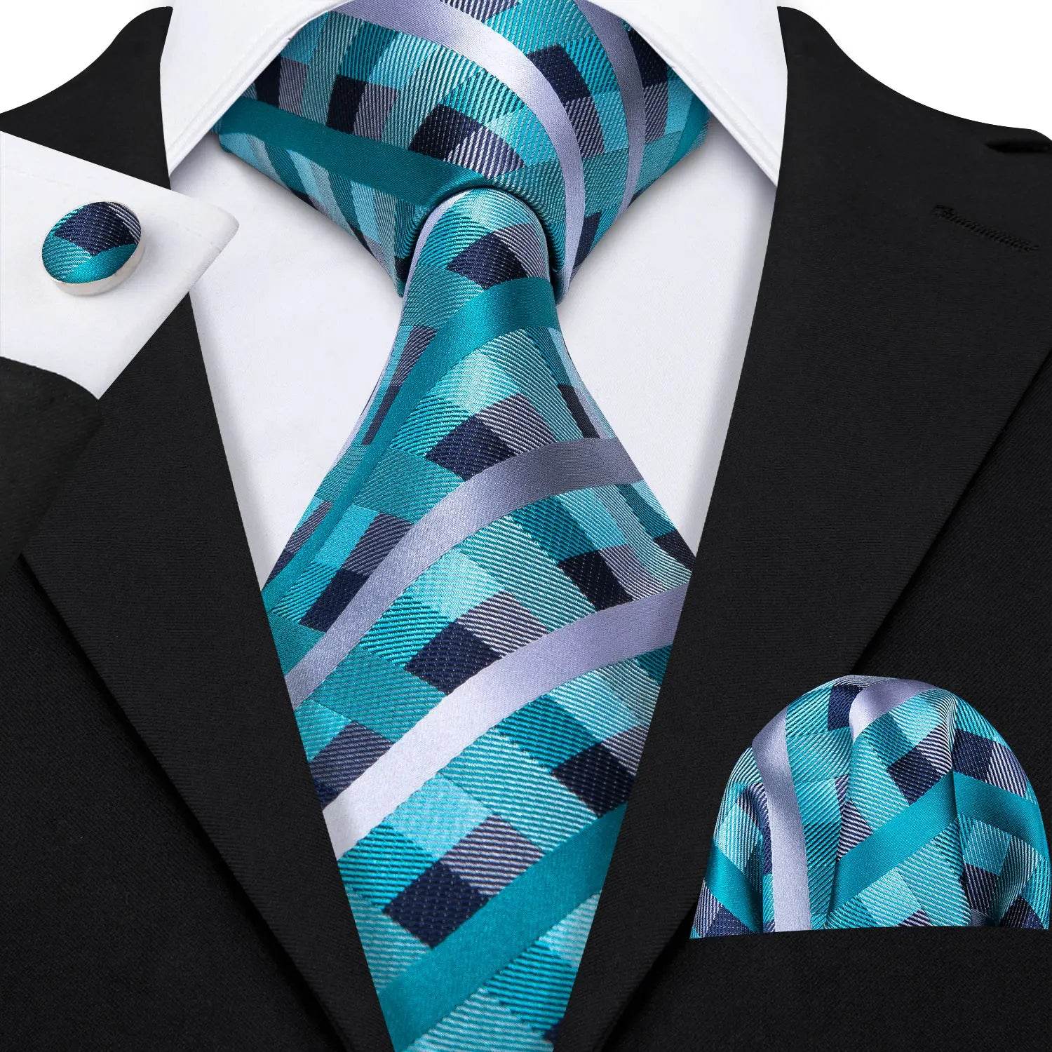 Green Silk Tie Set for Men: Multiple Shades Available - VacationGrabs