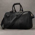 Crazy Horse Leather Men’s Travel Duffle Bag Retro Cowhide - VacationGrabs