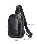 Mens Chest Bag 100% Genuine Leather Crossbody Pack