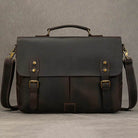 Cowhide Leather Briefcase – A4 Document & Laptop Shoulder Bag - VacationGrabs