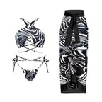 Retro One Piece Swimsuit Skirt Swimwear - VacationGrabs
