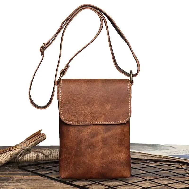 Genuine Leather Cellphone Pouch Crossbody Bag for Men & Women - VacationGrabs