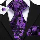 Floral Jacquard Silk Tie Set for Men - VacationGrabs