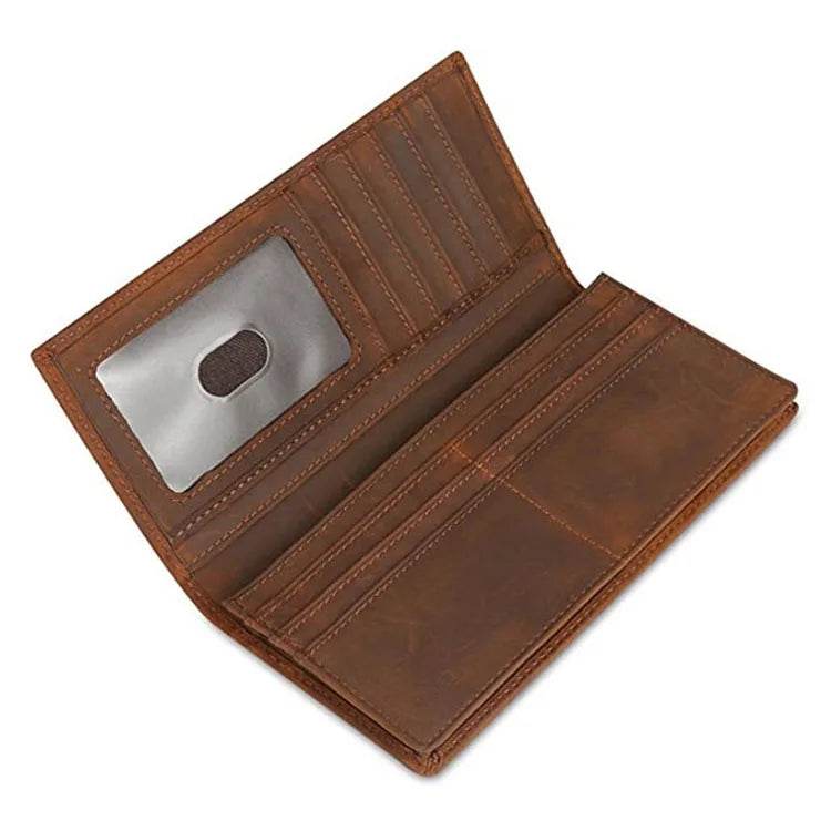 High-Quality Zipper Leather Wallet for 6-inch iPhone Vintage Designer - VacationGrabs