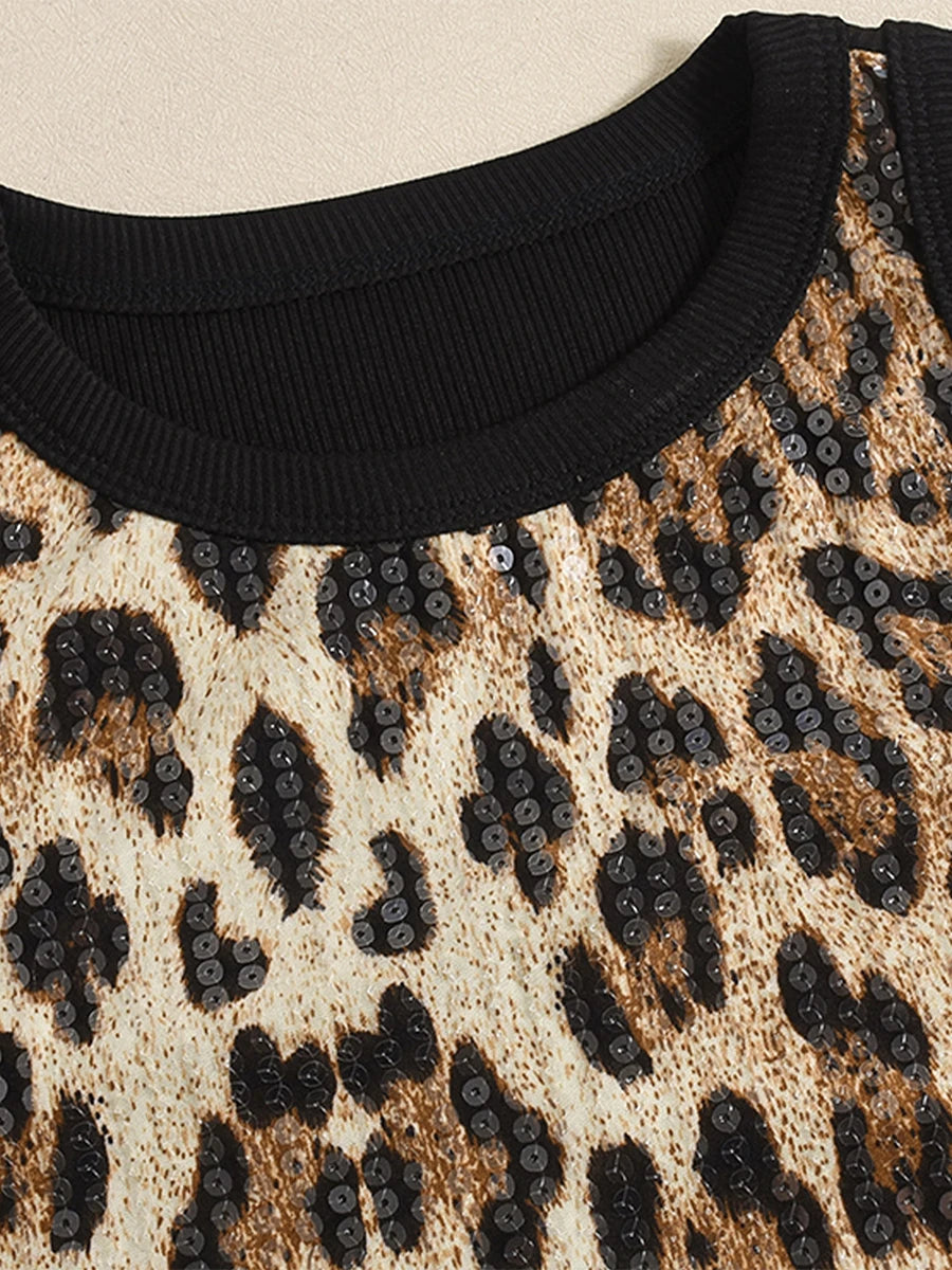 VacationGrabs Women's Summer Slim Fit Vest Crop Tops Sleeveless Round Neck Sequins/Leopard Print Cami Tank Tops Y2K Party Clubwear