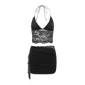 Pink Lace Two Piece Set | Strapless Top & Mini Skirt