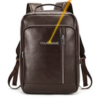 Crazy Horse Leather Laptop Backpack for Men Business School - VacationGrabs