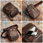 Men's Vintage Genuine Leather Crossbody Waist Bag