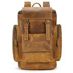 Retro Leather Backpack 15.6" Leather Laptop Daypack for Men
