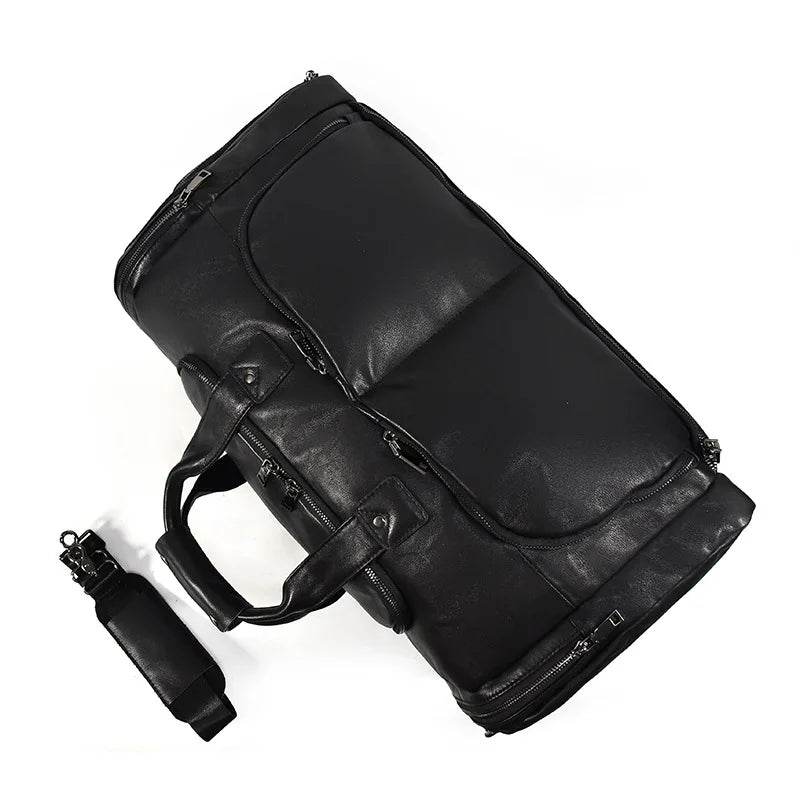 Large Genuine Leather Travel Bag – Soft Cowhide Weekender - VacationGrabs