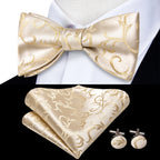 Elegant Mens Bow Tie Set with Cufflinks - Various Colors