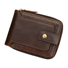 Genuine Leather Short Wallet for Men & Women 2-Fold Coin Purse - VacationGrabs