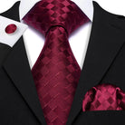 Red Silk Tie Set for Men: Burgundy, Maroon, & More - VacationGrabs