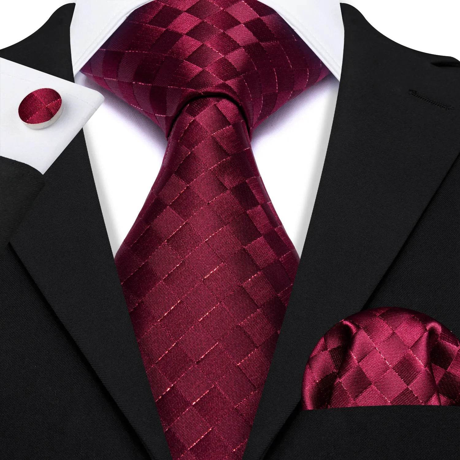 Red Silk Tie Set for Men: Burgundy, Maroon, & More - VacationGrabs