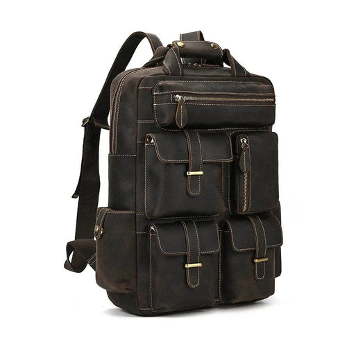 High Capacity Leather Backpack Luxury Design Men’s Travel Bag - VacationGrabs