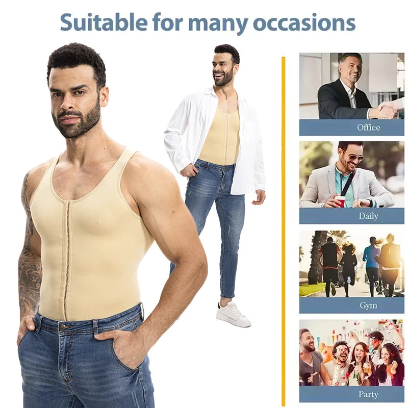 Men's Sleeveless Compression Bodysuit - Tummy Control Shaper