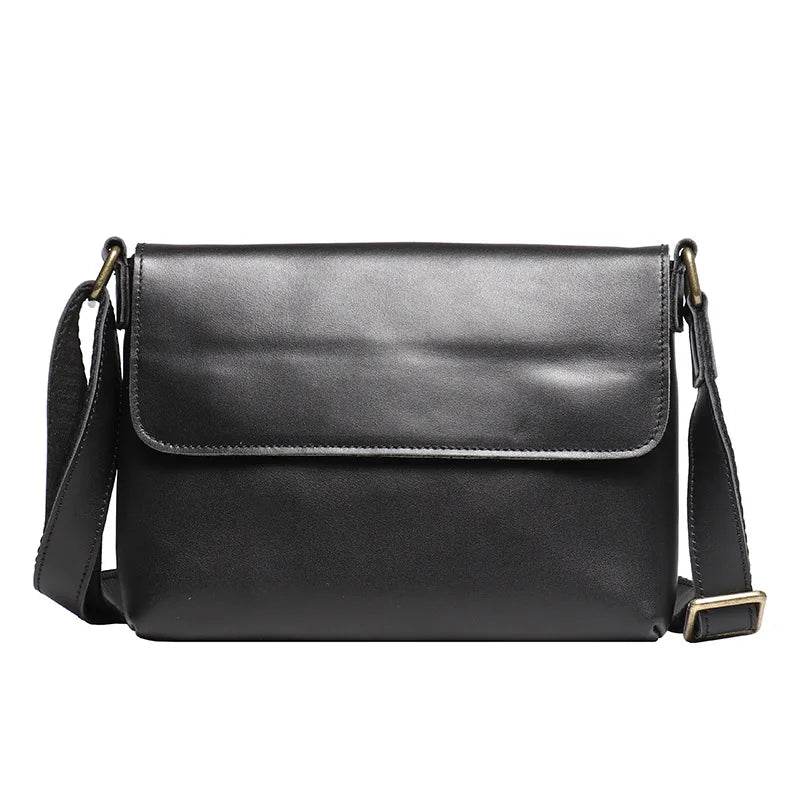 Men's Leather Crossbody Bag Casual Waterproof Sling Oil Wax - VacationGrabs