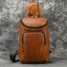 Genuine Leather Chest Bag Crazy Horse Vintage Crossbody Sling - VacationGrabs