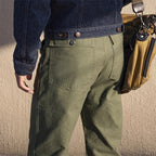 Red Tornado Army Fatigue Pants Cotton Sateen High Rise Casual Trousers Relaxed Fit